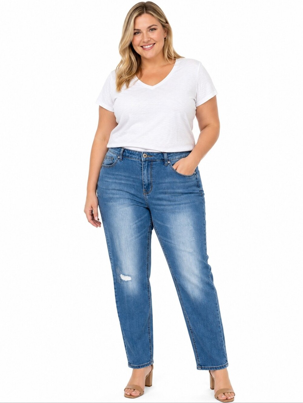 William Rast Light Blue Skinny Jeans with Faded Distressing